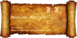 Mentzer Máté névjegykártya